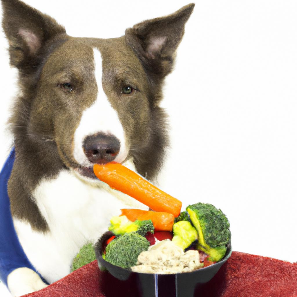 Dog eating healthy raw food